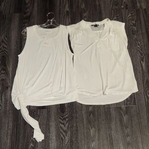 2 White SleevelessTunic Tops Small NWT, Emelia And Cable & Gauge